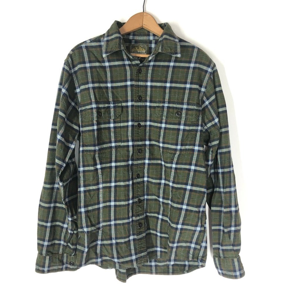 Eddie Bauer sport shop green plaid button down